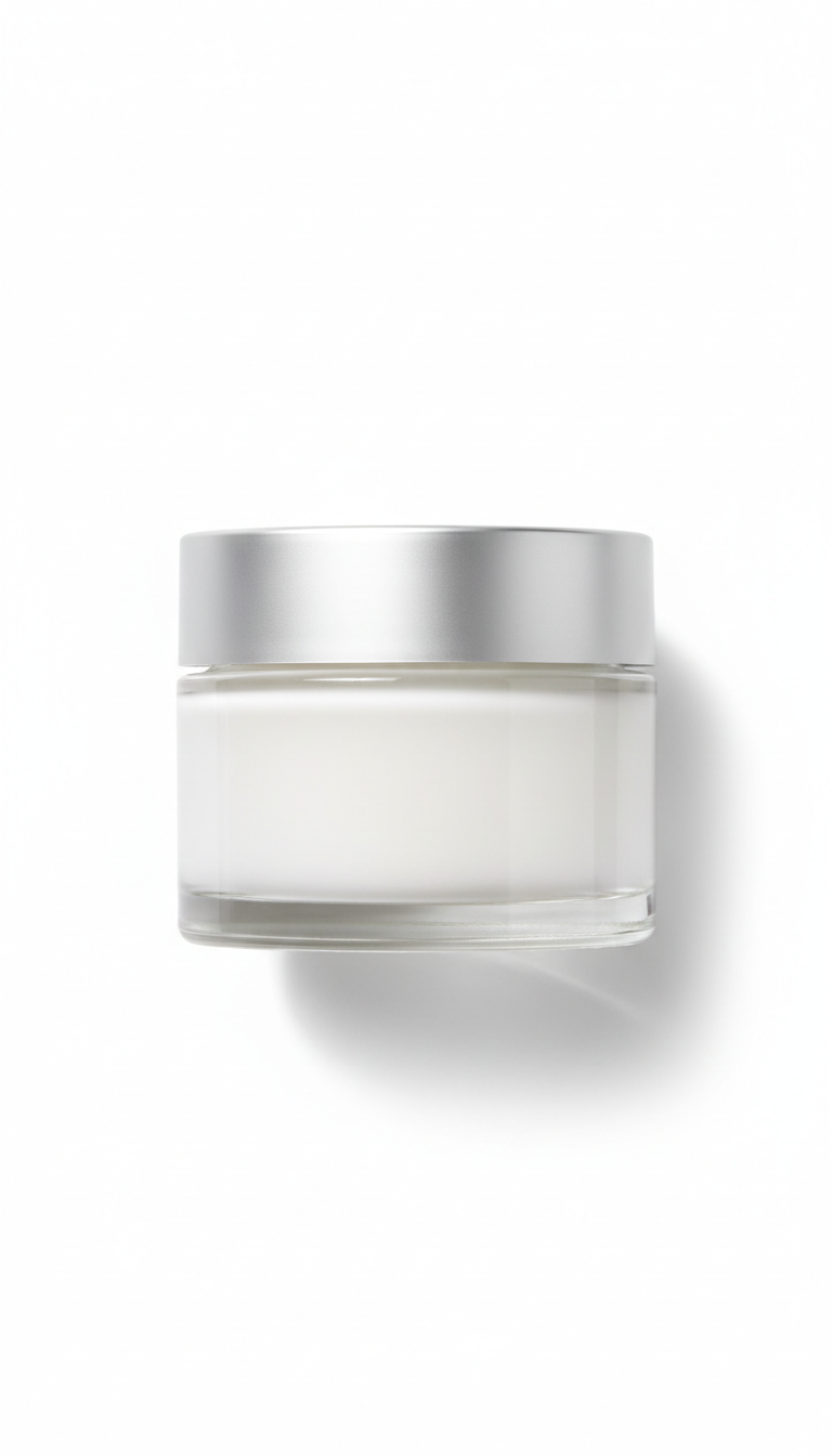 Hydrating cream in glass jar