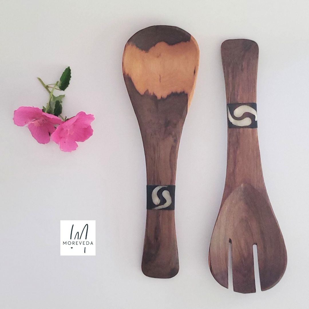 Serving Spoons | Olive Wood | Swirl