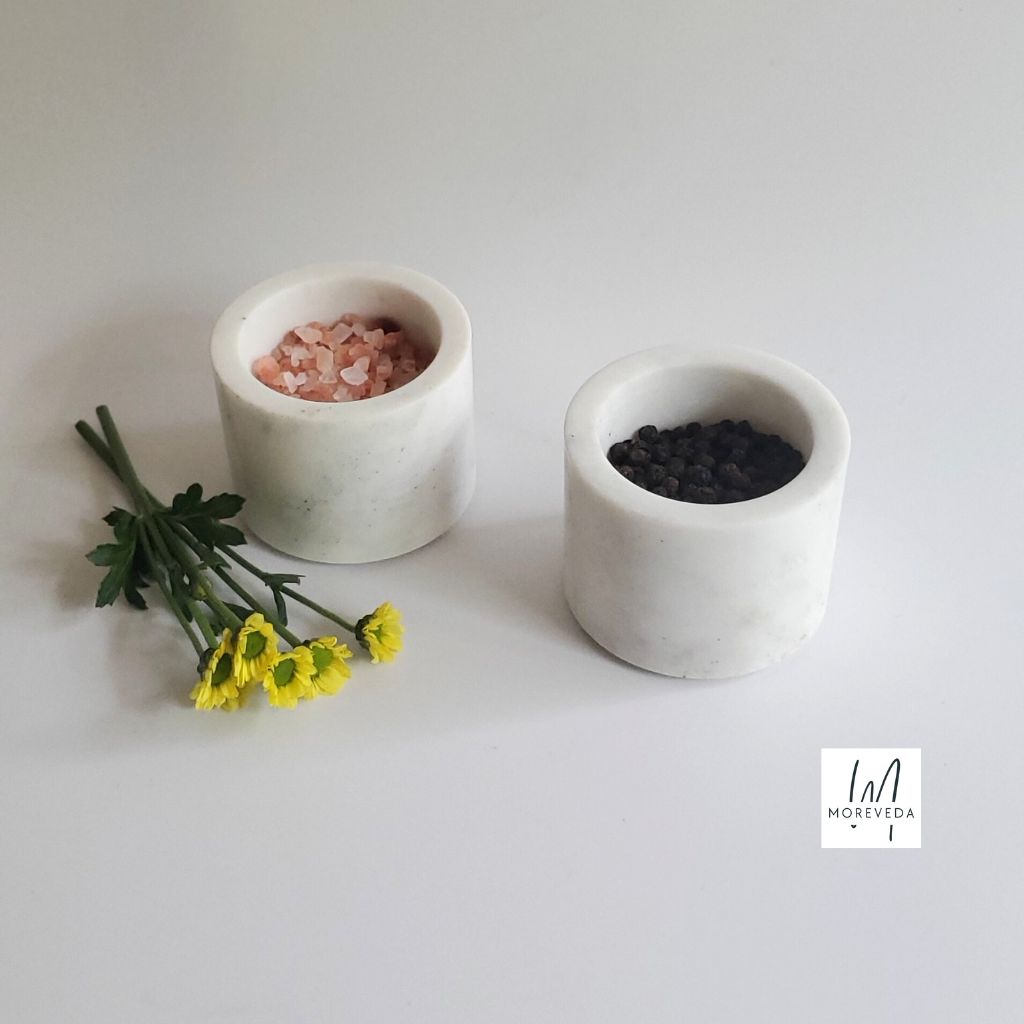 Marble Salt & Pepper Cellar Set | Gorgeous Pinch Pots