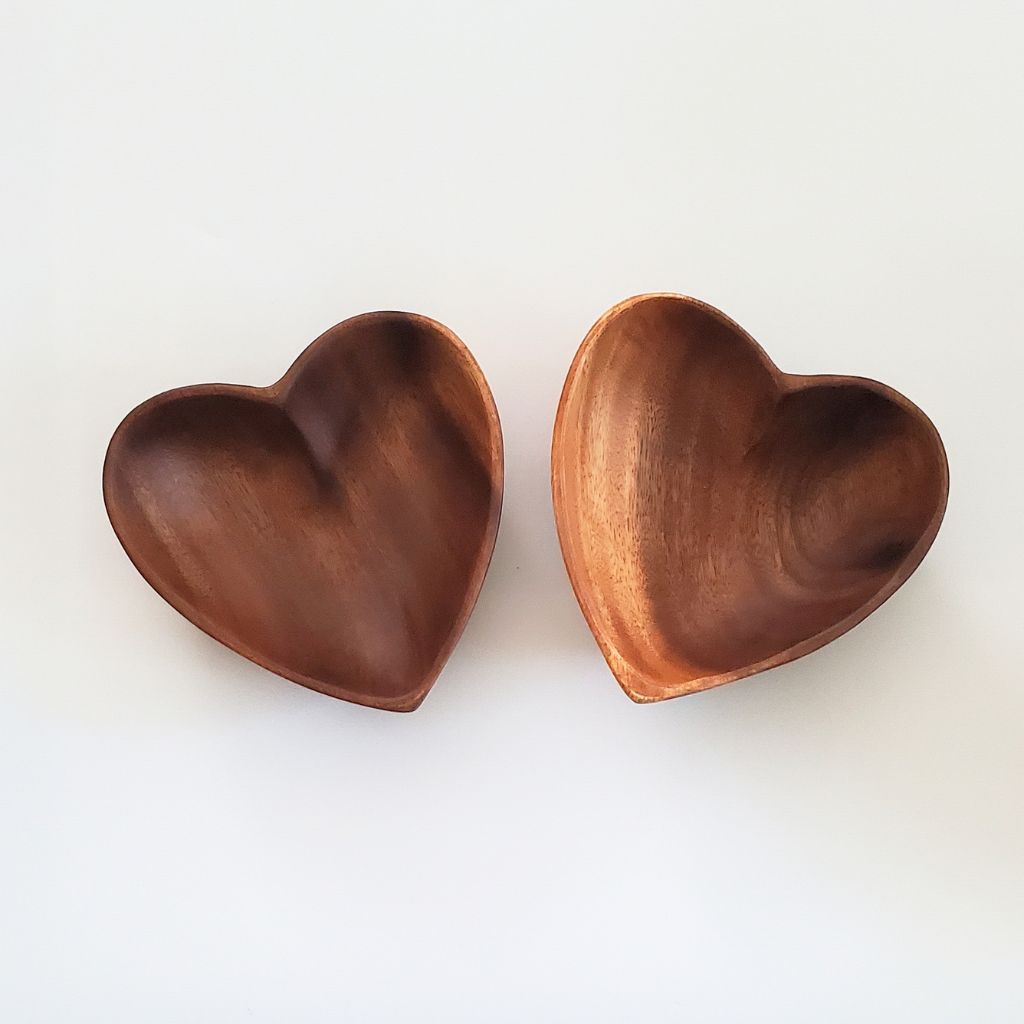 Heart Bowl Room Decor | Hand-Carved Acacia Wood