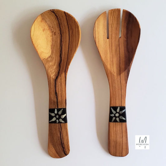 Serving Spoons | Olive Wood | Starburst