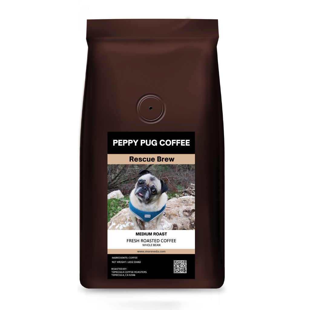 Peppy Pug Rescue Brew Whole Bean Coffee | Medium Roast