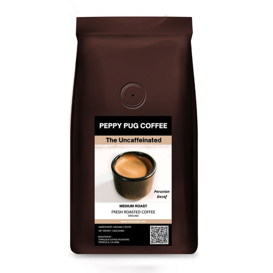 Peppy Pug Organic Ground Decaf Coffee | The Uncaffeinated