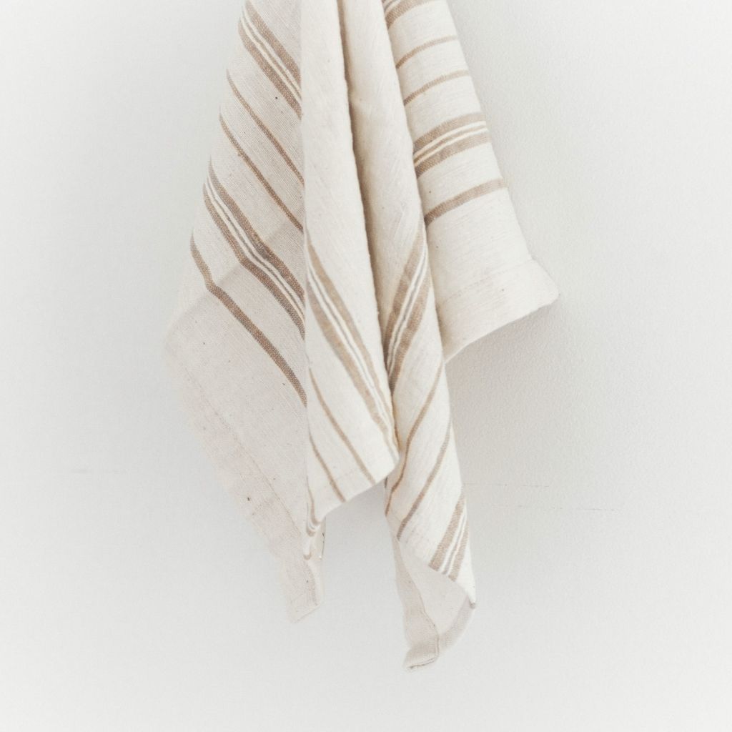Kitchen Tea Towel | White With Stone