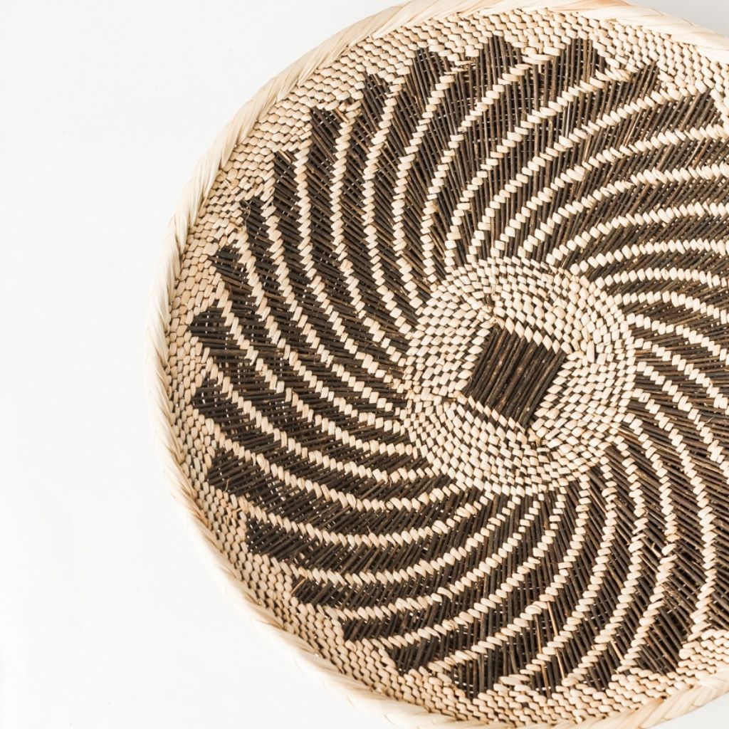 Handwoven Wall Basket Made From Palm Leaves