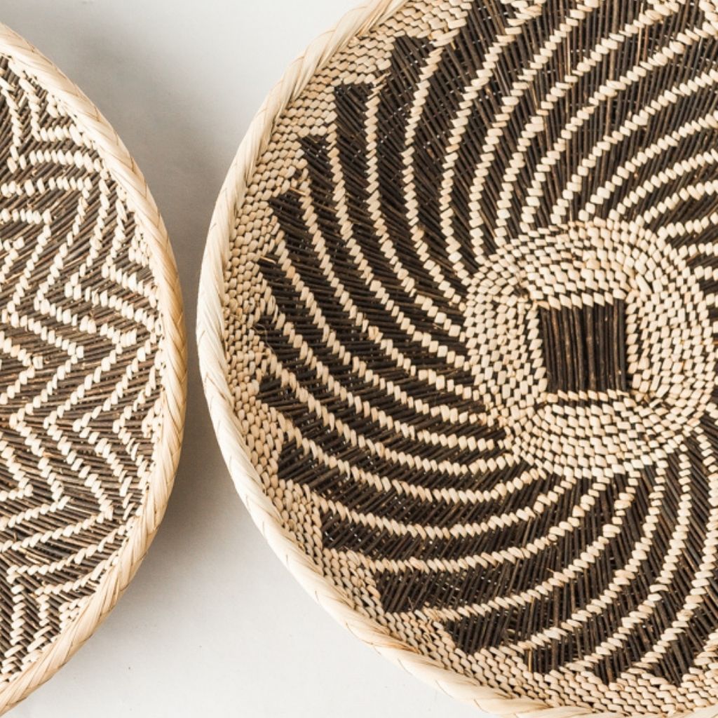 Handwoven Wall Basket Made From Palm Leaves