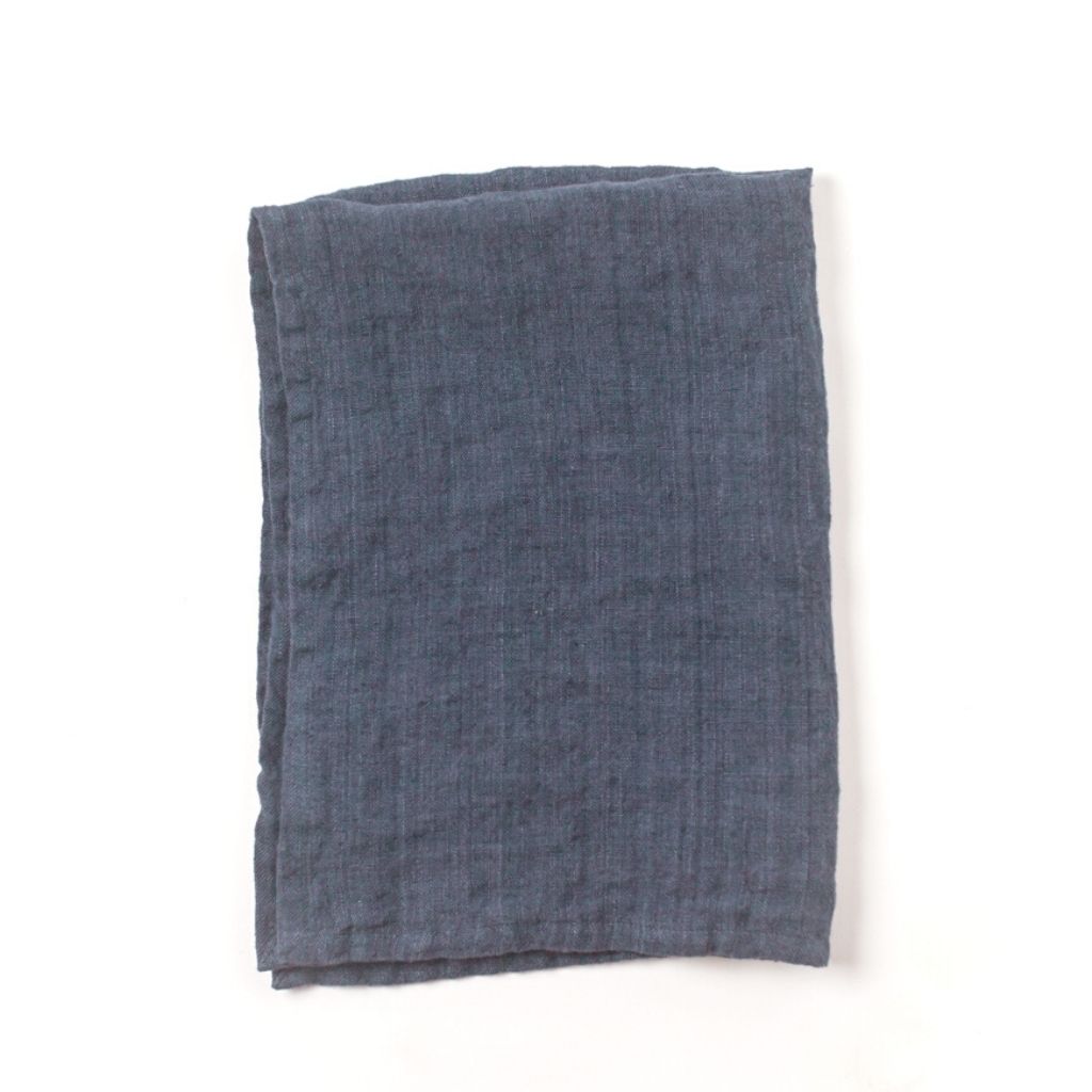 Stonewashed Linen Tea Towel | Blue