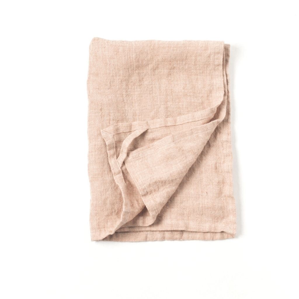 Stonewashed Linen Tea Towel | Blush